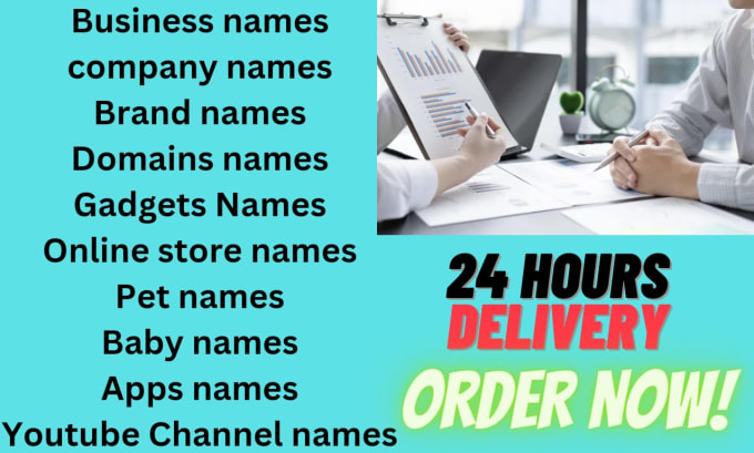 Gig Preview - Create business name, brand name, company name, domain name, pet name, baby name