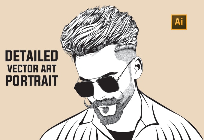 Gig Preview - Draw detailed black and white vector art, stencil or line art portrait