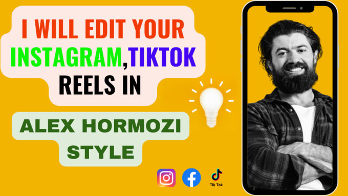 Gig Preview - Edit instagram,tiktok reels in alex hormozi style