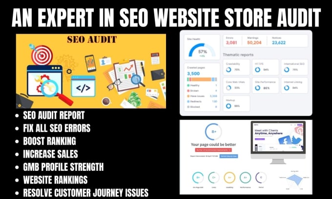 Gig Preview - Audit your website do website SEO audit report key word research for conversion