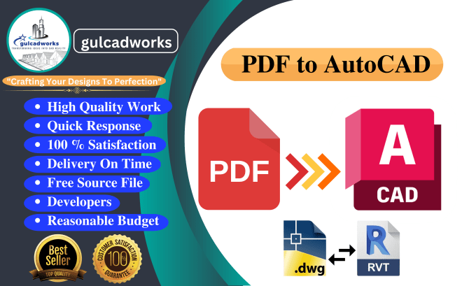 Bestseller - convert pdf to autocad or dwg or cad, scaled efficiently