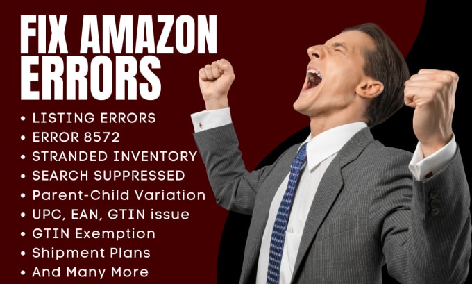 Gig Preview - Fix amazon errors, listing error 8572 and do amazon listing for organic sales