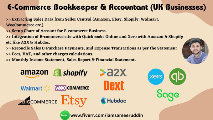 Gig Preview - Your UK ecommerce bookkeeping with xero sage quickbooks