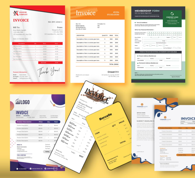 Gig Preview - Design letterhead,registration form and custom invoice template