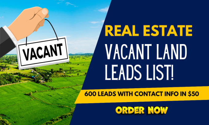 Gig Preview - Provide vacant land and vacant home leads with skip tracing