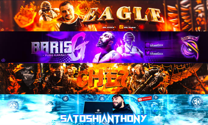 Gig Preview - Design custom youtube or twitch or twitter banner that grab attention