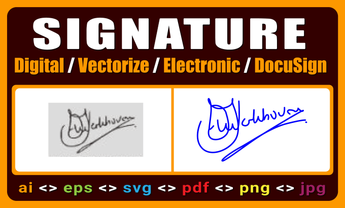 Gig Preview - Create digital signature or vectorize signature autograph and vector handwriting