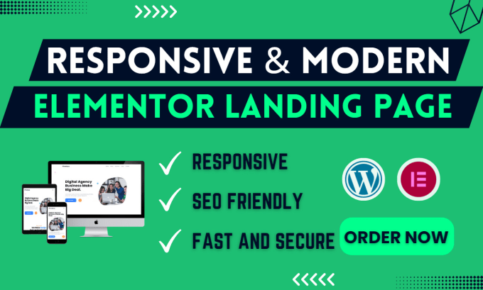 Gig Preview - Build responsive wordpress landing page with elementor