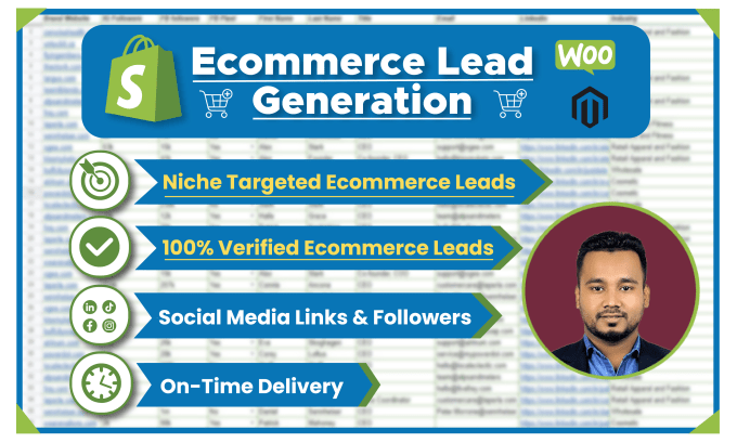 Gig Preview - Do b2b leads of ecommerce leads and shopify store leads