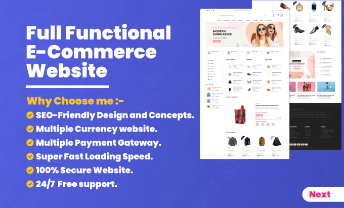 Gig Preview - Create full functional e commerce website