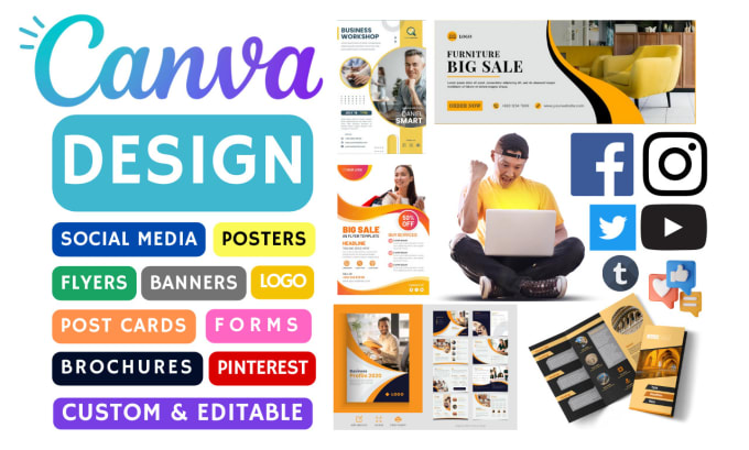 Gig Preview - Create any canva design for your business