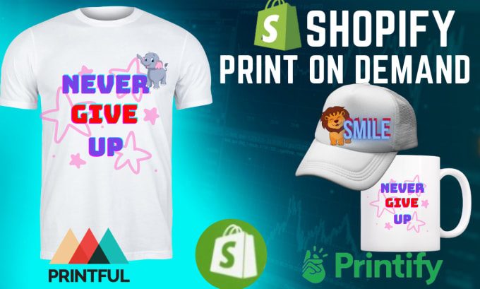 Gig Preview - Build shopify print on demand shopify pod store apliiq printful printify galato