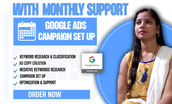 Gig Preview - Setup your google ads ppc campaign with monthly support