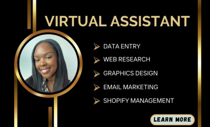 Gig Preview - Be your administrative virtual assistant or shopify manager