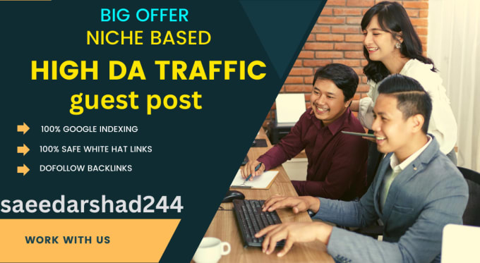 Gig Preview - Do backlinks through high da and traffic sites for guest post