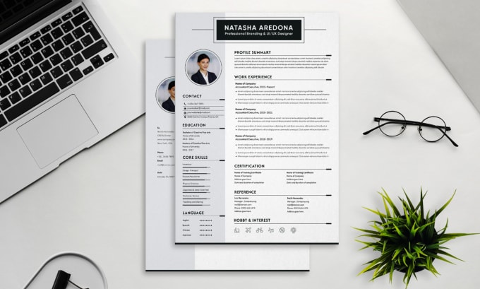 Gig Preview - Design a professional resume template, and CV design with editing and rewriting