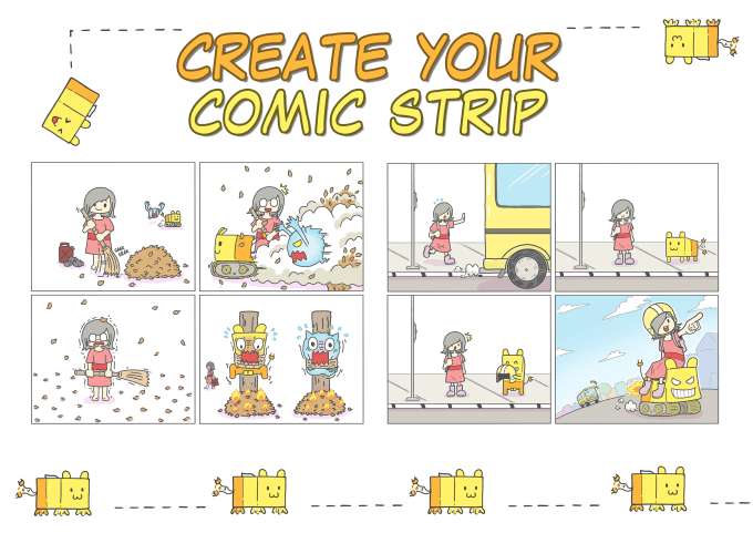 Gig Preview - Create 4 panel comic strip for you