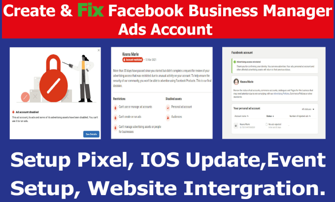 Gig Preview - Create and fix facebook business manager, ad account