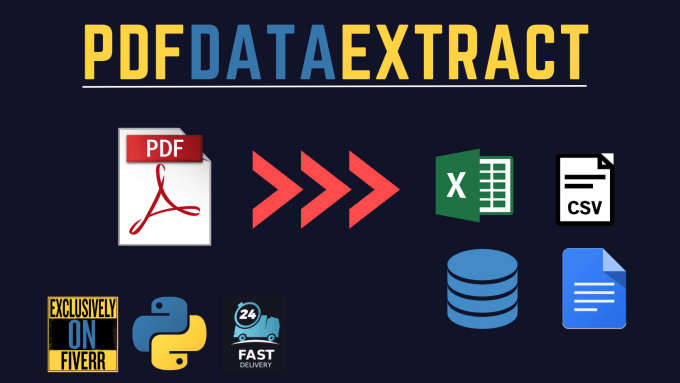 Gig Preview - Extract data from bulk pdfs to CSV, excel or other formats