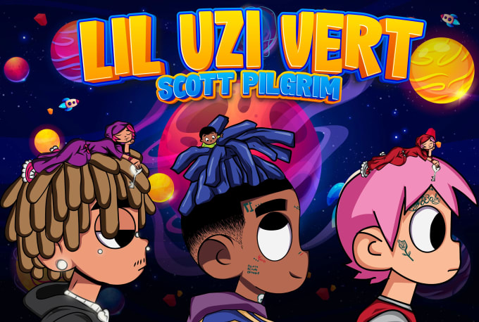 Gig Preview - Draw as custom scott pilgrim, lil uzi vert vs world lil guy