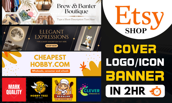 Gig Preview - Design your etsy shop banner, cover, logo, icon in canva