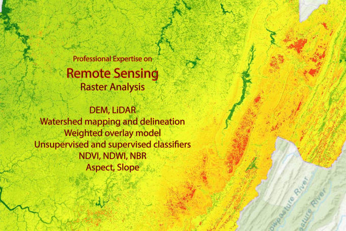 Gig Preview - Do professional raster analysis, remote sensing using arcgis