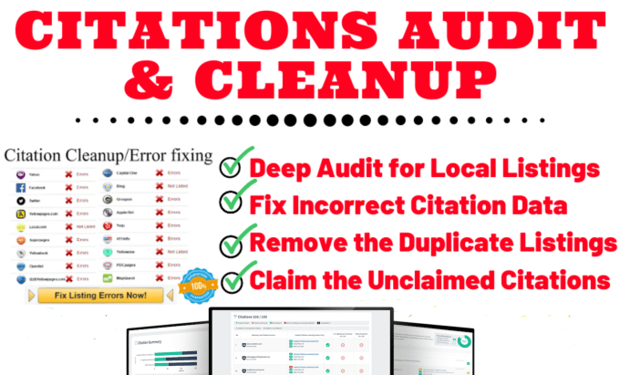 Gig Preview - Do local citation audit, cleanup and nap error fixing