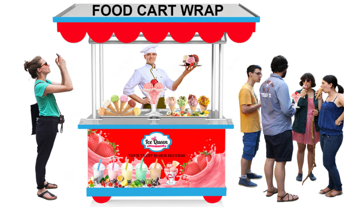 Gig Preview - Do food street cart icecream, cycle vehicle wrap, van ,car t,ruck wrap design