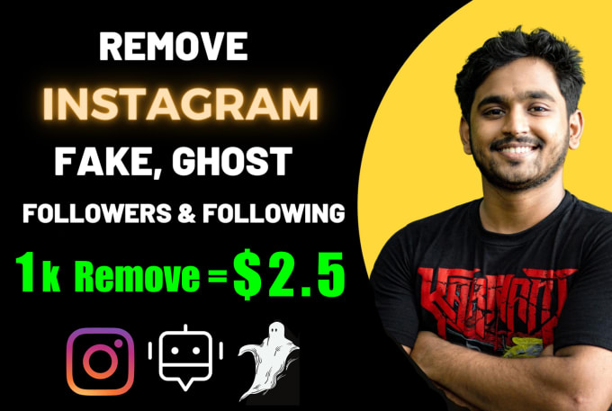 Gig Preview - Remove instagram fake, bots, and ghost followers