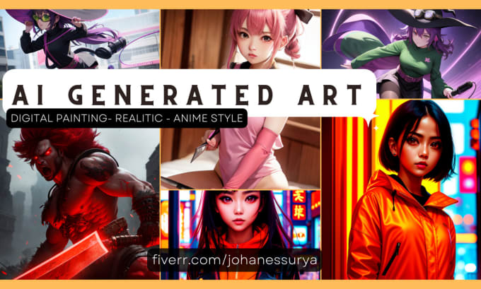 Gig Preview - Create ai art for anime, digital art, and realistic styles