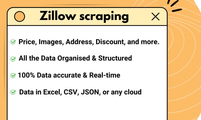 Gig Preview - Zillow scraping for real esatate data