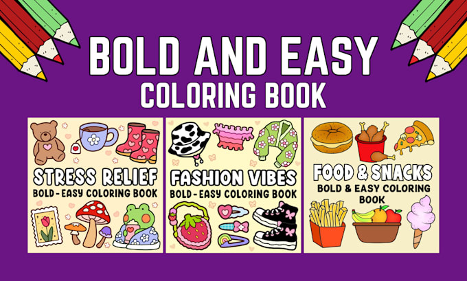 Gig Preview - Create bold and easy coloring book pages for all