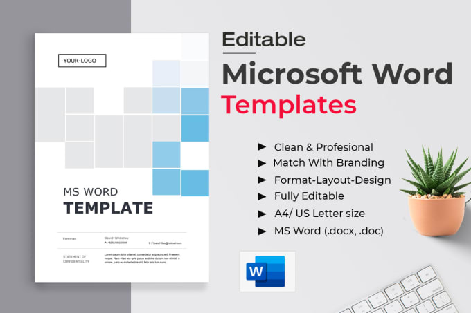 Gig Preview - Design editable ms word templates