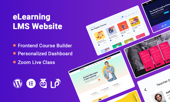 Gig Preview - Develop elearning website or  wordpress lms website