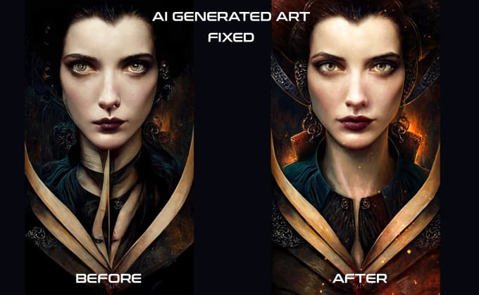 Gig Preview - Fix, edit and enhance your ai generated art repainting it