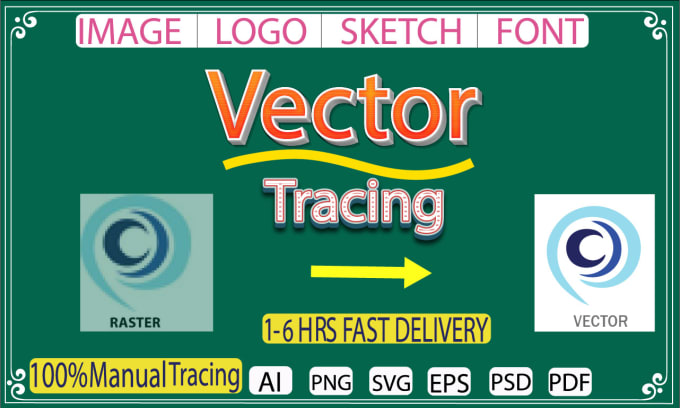 Gig Preview - Draw vector tracing or convert to vector quickly