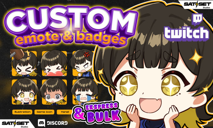 Gig Preview - Create custom kawaii style emotes express for your stream