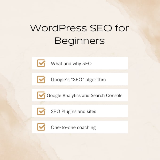 Gig Preview - Teach SEO for wordpress sites and blogs for beginners