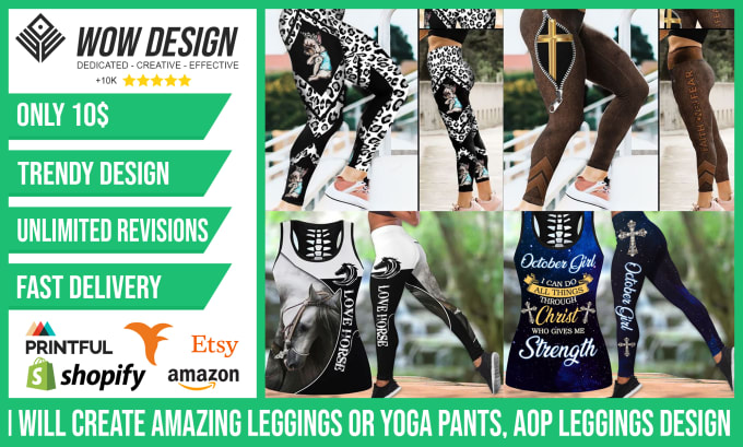 Gig Preview - Create amazing leggings or yoga pants, aop leggings design