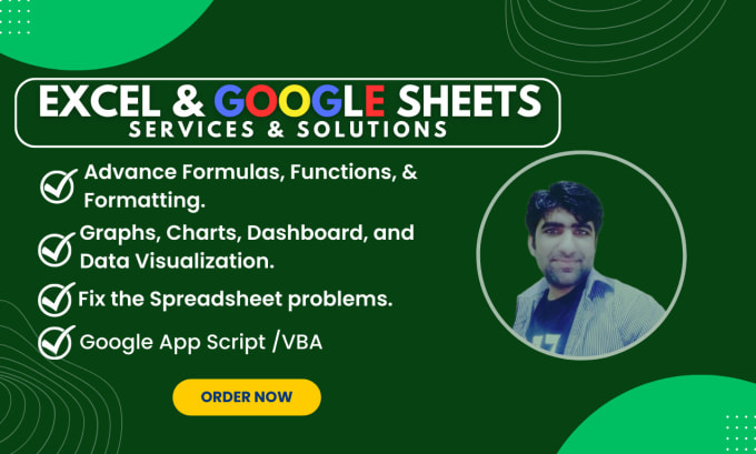 Gig Preview - Fix excel and google sheets with formula, function, formatting, and vba