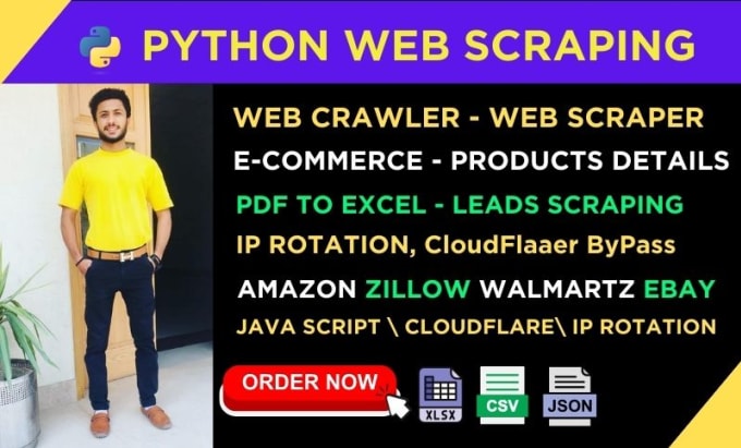 Gig Preview - Do web scraping, data scraping with python web scraper, webcrawler, data scraper