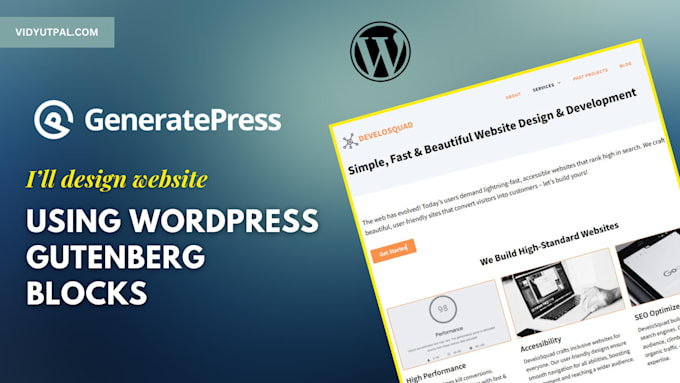 Gig Preview - Design website using wordpress gutenberg blocks generateblocks