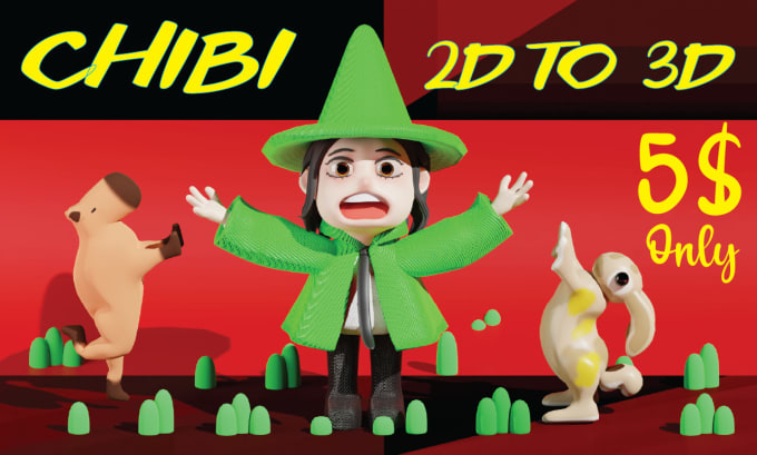 Gig Preview - Make 3d chibi character model for you