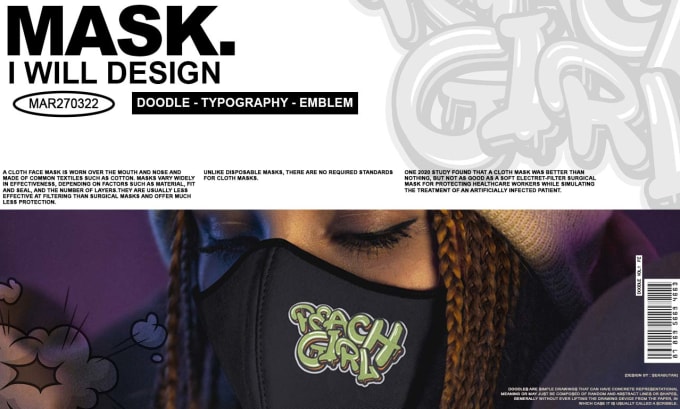 Gig Preview - Design custom mask streetwear text for you