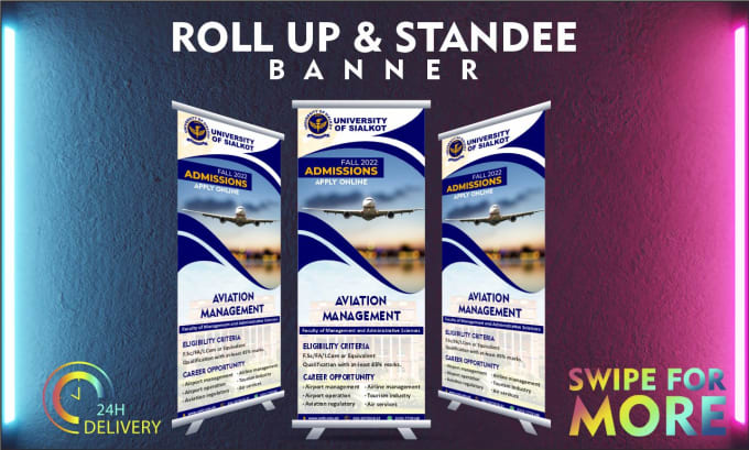 Gig Preview - Design professional roll up banner, pull up banner, x stand