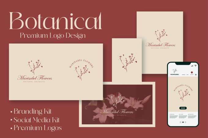 Gig Preview - Make natural, floral design, line art, flower, boho or botanical logo design