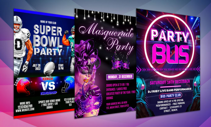 Gig Preview - Do a party flyer, postcard, door hanger, banner, yard sign