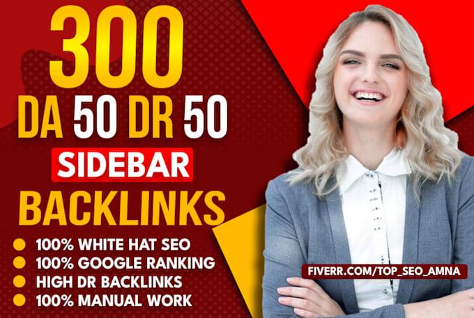 Gig Preview - Make da and DR 50 plus quality blogroll, sidebar, footer homepage seo backlinks