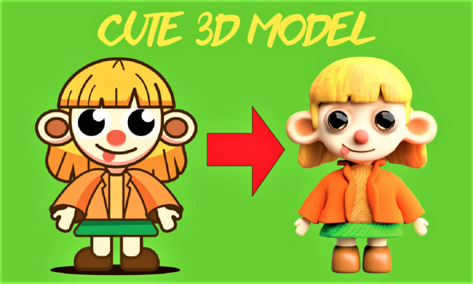 Gig Preview - Design 3d model and cute character in blender