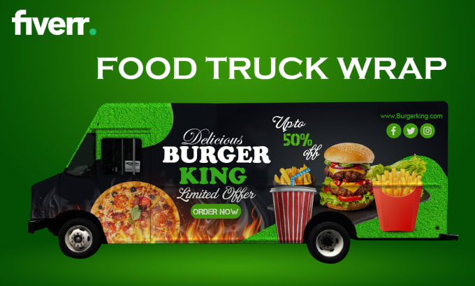 Gig Preview - Design stylish food truck wrap, box truck wrap and trailer wrap design